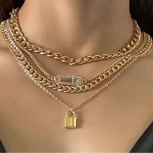 Stunning 14k gold filled 4pcs woman chain necklace set. 4 separate neckl…